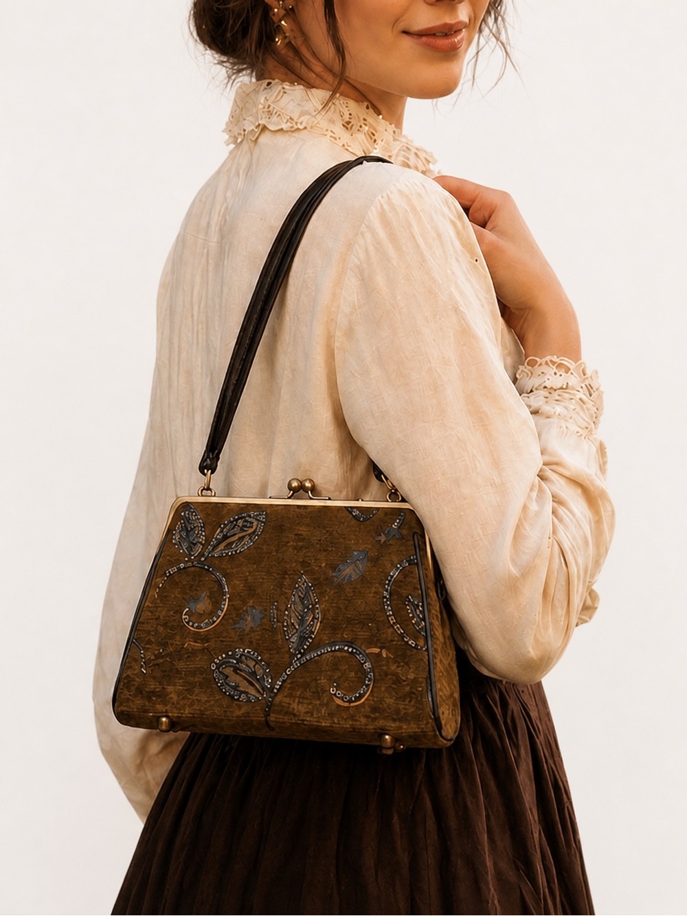 Vintage Christiana Beaded Carpet Bag
Handbag - Brown Corduroy Floral